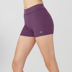 NEW Alo Yoga Goddess Ribbed High Waist Hot Short Alosoft Active Running Sz L NWT